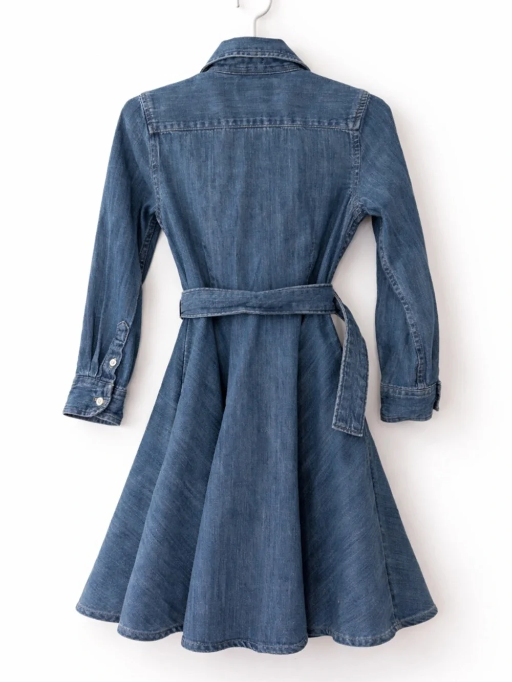 Polo Ralph Lauren Girls Denim Shirt Dress 4T Belted Chambray Pony Logo Preppy